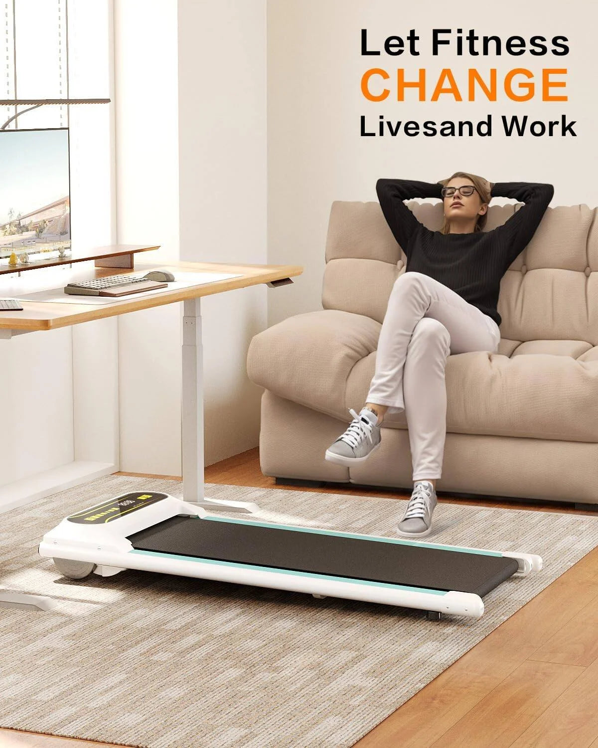 Walking Pad 265lb, 39.4*14.2 Walking Area Under Desk Treadmill with Remote Control 2 in 1 Portable Walking Pad Treadmill for Home/Office(Black)