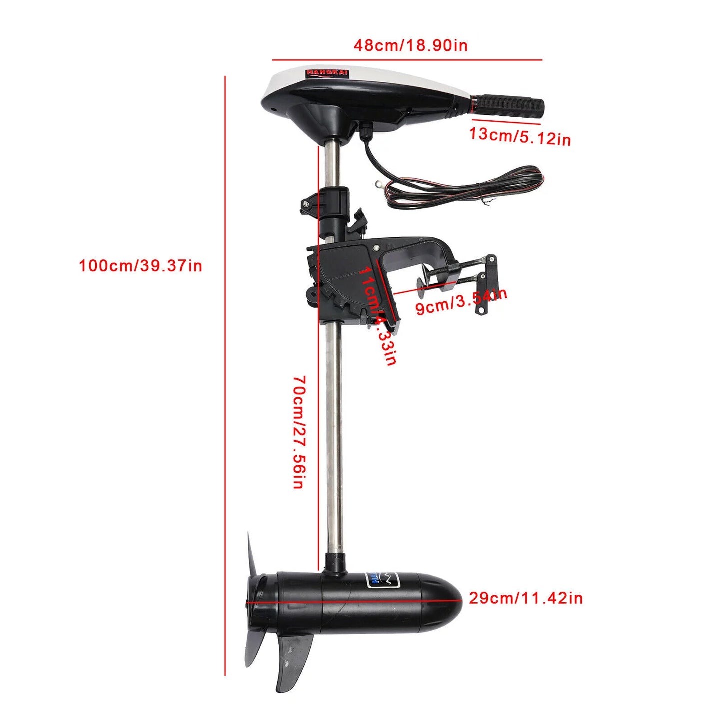 12V 45LBS Electric Trolling Motor Outboard Motor Inflatable Fishing Boat Engine 45LBS 552W 12V Electric Outboard Motor Fishing Boat Engine Brush Trolling Motor Fishing Boat Engine