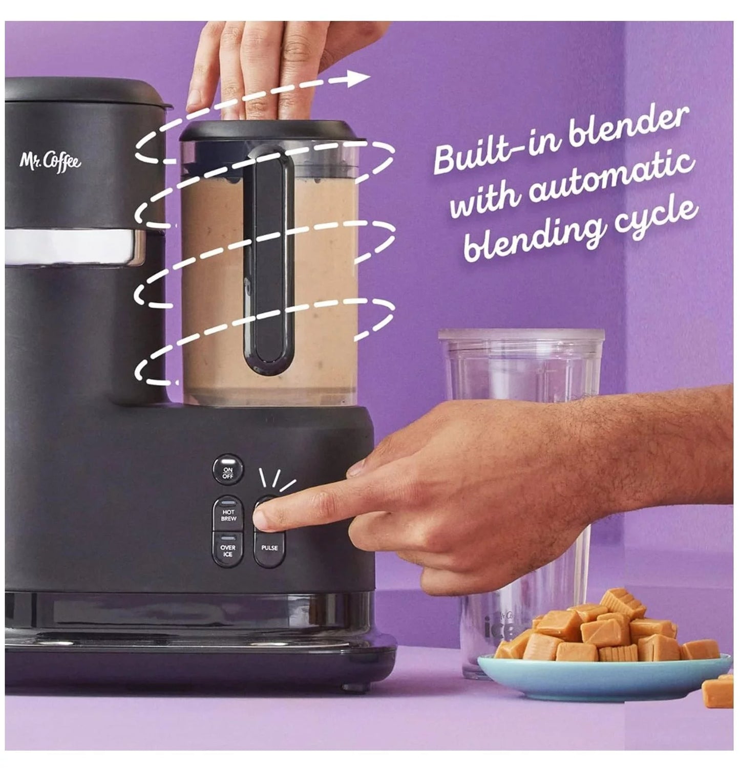 CintBllTer Single-Serve 3-in-1 Iced and Hot Coffee and Tea Maker and Blender with Reusable Filter, , Recipe Book, 2 s, Lids and Straws