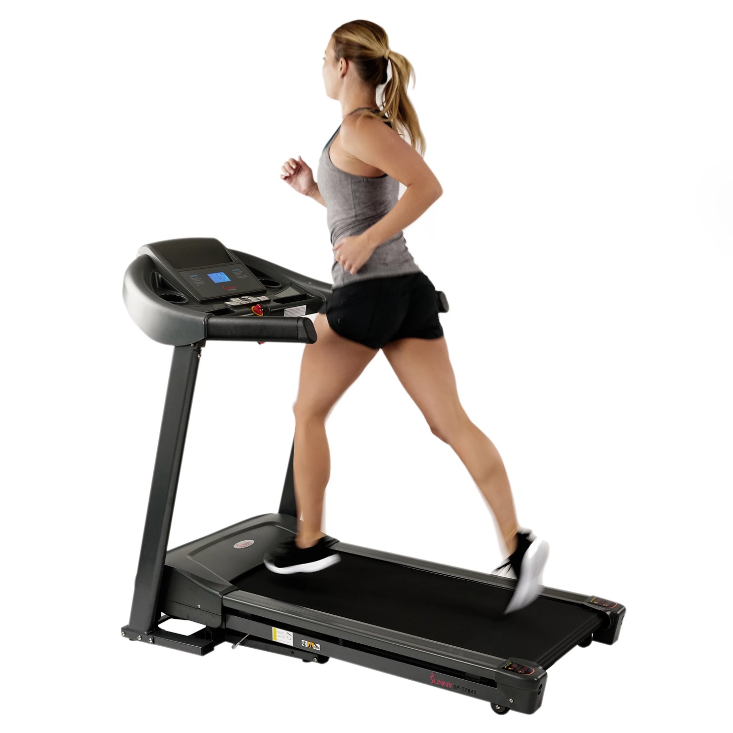 Sunny Health &#038; Fitness Heavy Duty Treadmill for Walking and Running, Home Exercise, 350 lb Capacity &#038; Device Holder, SF-T7643