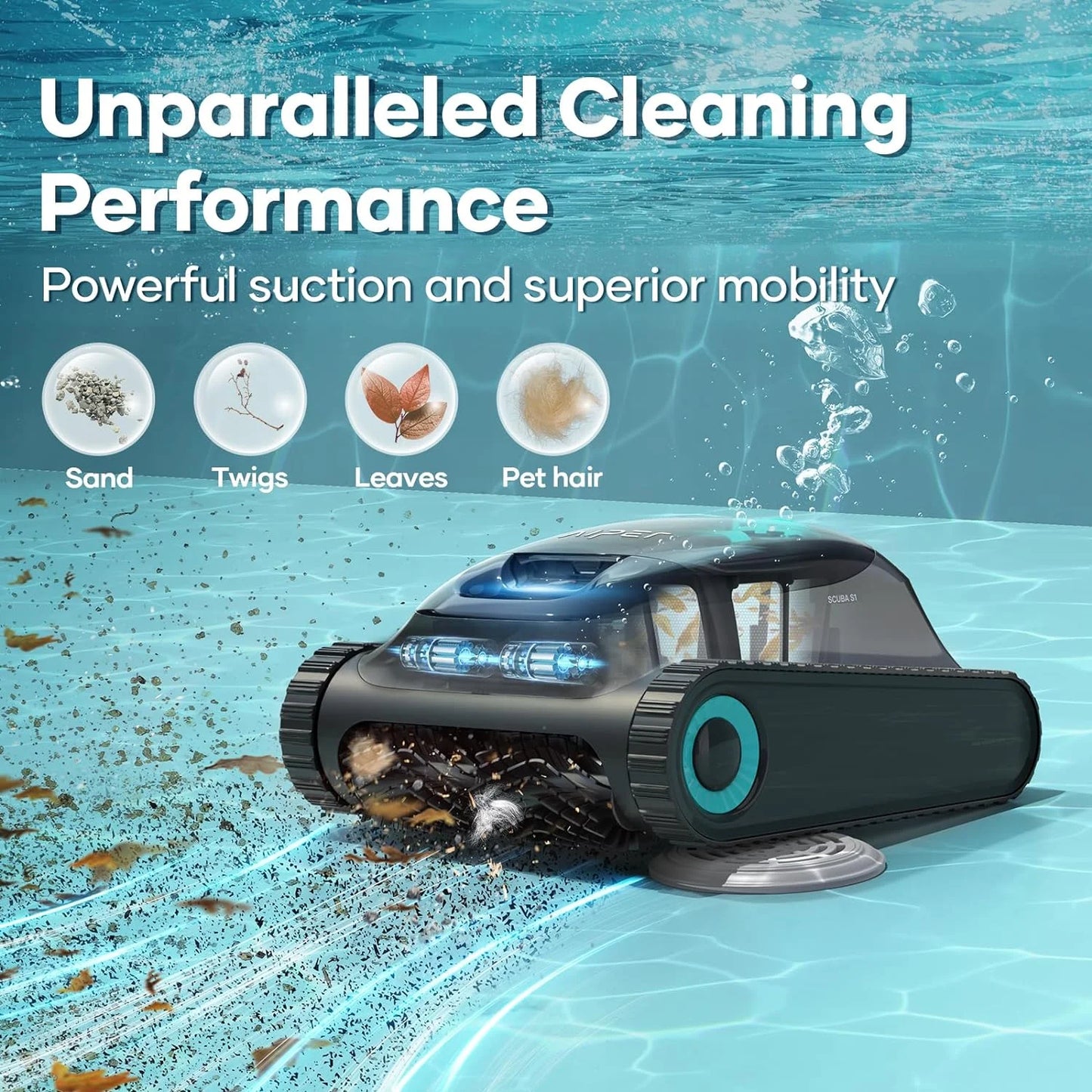 AIPER Scuba S1 Robotic Pool Vacuum Cleaner with Wall Cleaning for Inground Pools 2024 CES Award