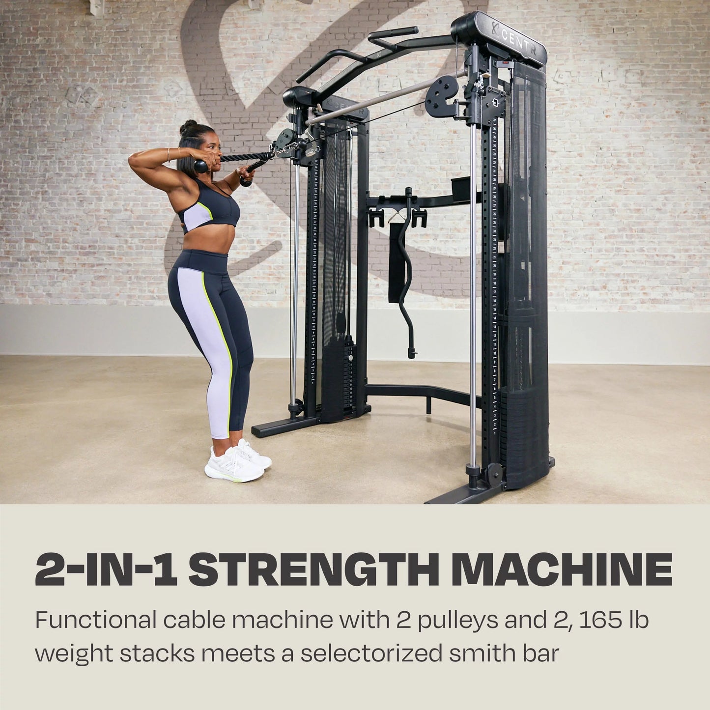 Centr 3 Home Gym Functional Trainer with Selectorized Smith Bar for Total Body Strength Training with 3-Month Centr Membership