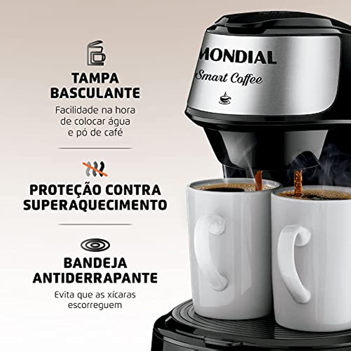 Cafeteira Mondial 2 xícaras Smart Coffee C-42-2X-BI CAFETEIRA C-42-2X-BI 127V/60HZ 2 XÍCARAS