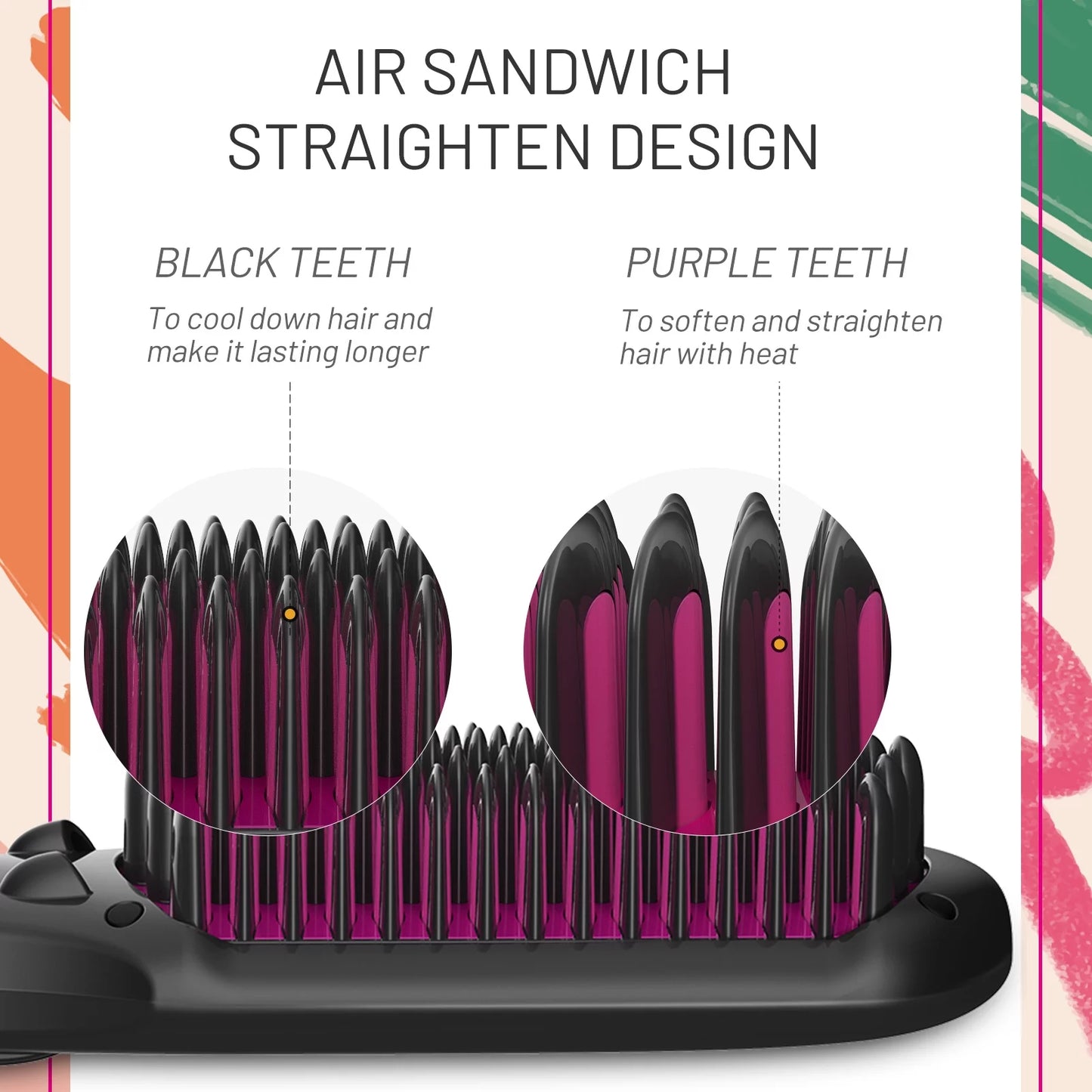 TYMO Ionic Hair Straightener Brush &#8211; Enhanced Ionic Straightening Brush with 16 Heat Levels for Frizz-Free Silky Hair, Anti-Scald &#038; Auto-off Safe &#038; Easy to Use