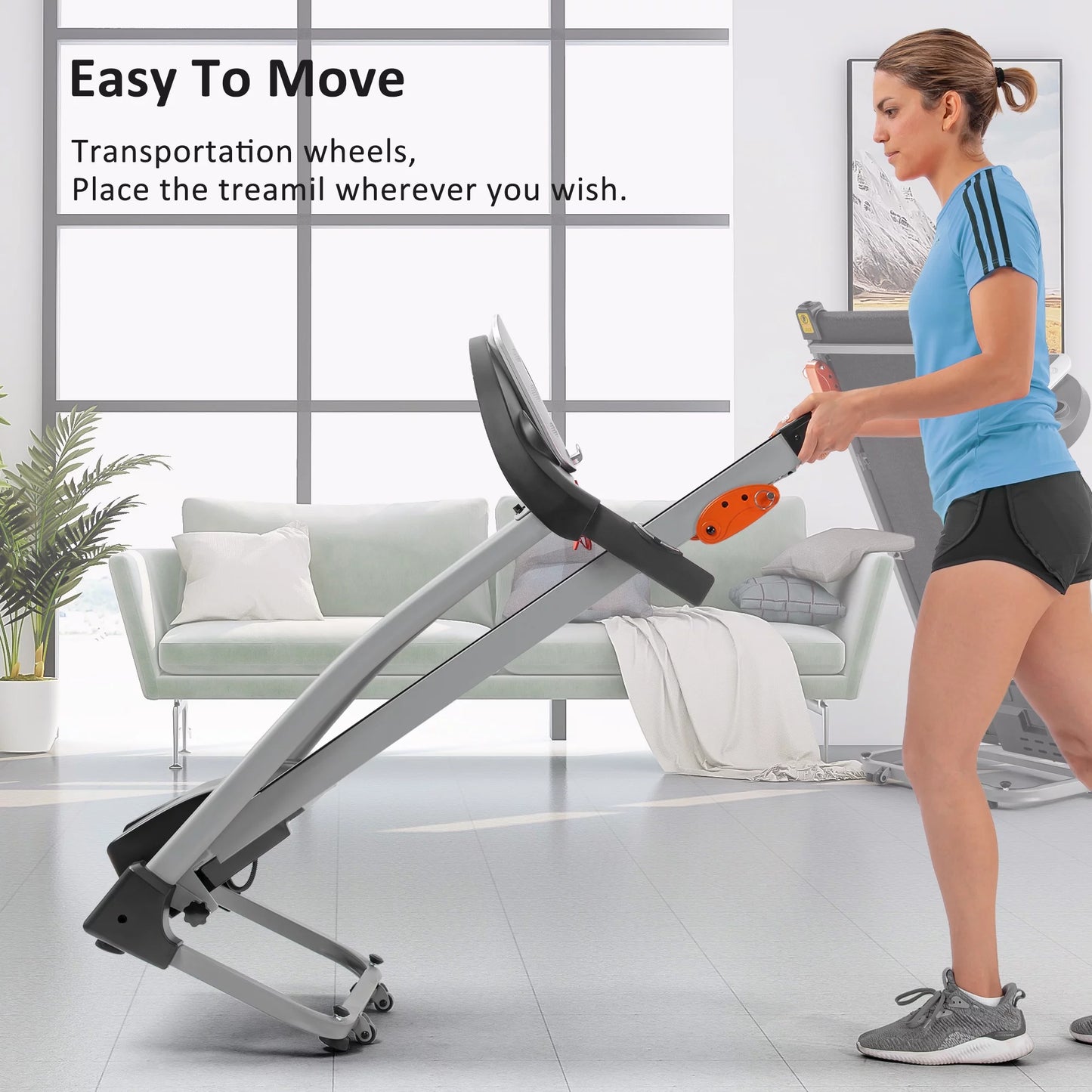 Clearance HLAiLL Easy Folding Treadmill for Home Use, 1.5HP Electric Running, Jogging &#038; Walking Machine with Device Holder &#038; Pulse Sensor, 3-Level Incline Adjustable Compact Foldable