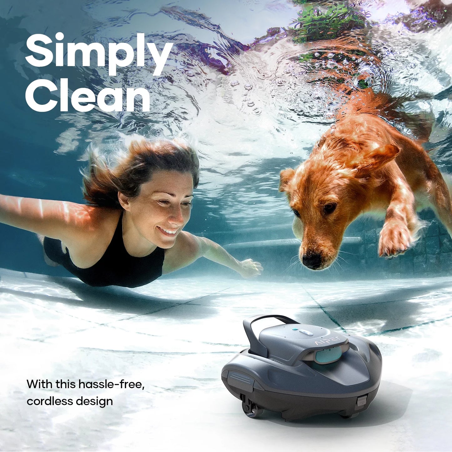 Aiper SG800B Cordless Robotic Automatic Pool Cleaner, Pool Vacuum for Above Ground Pools