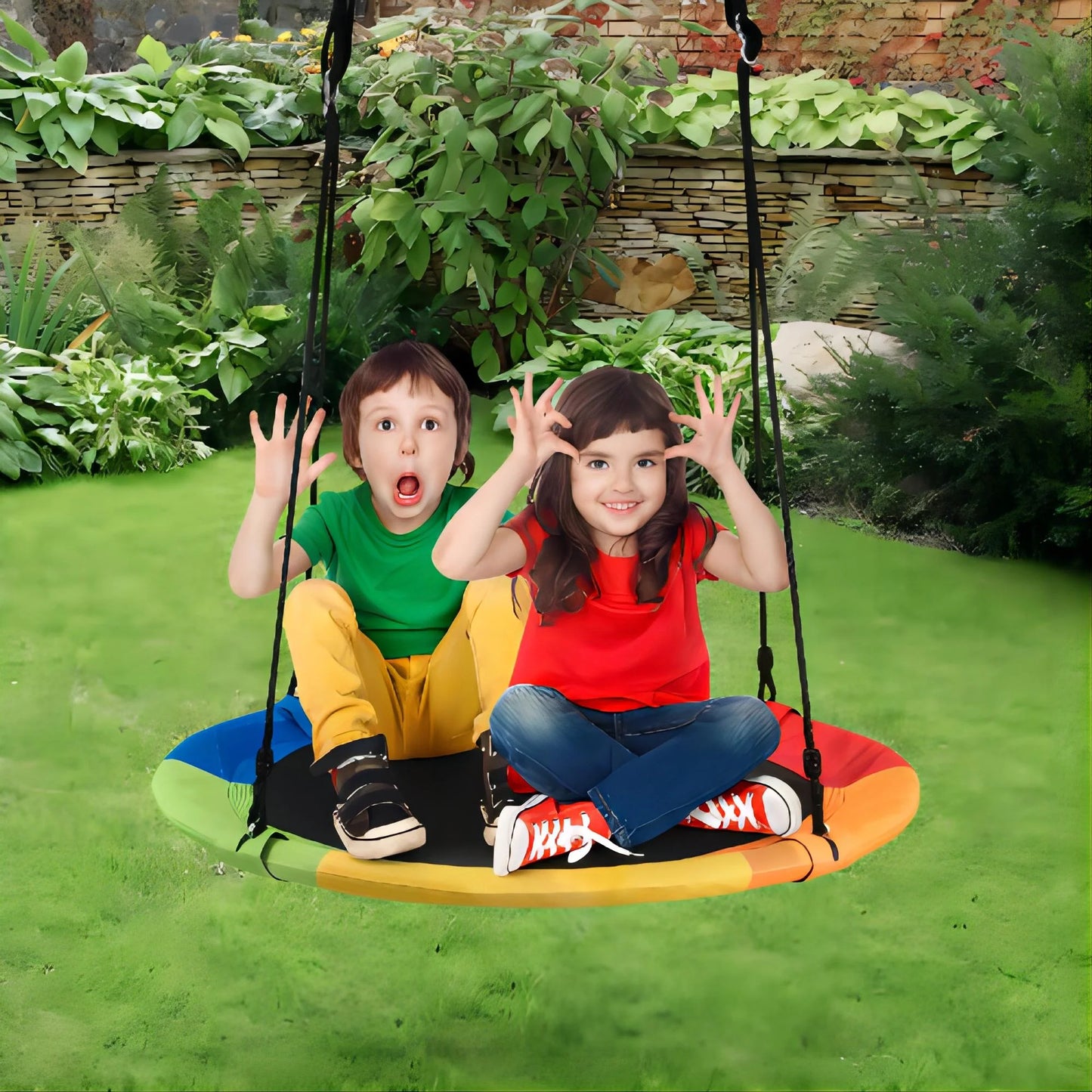 SUGIFT 40&#8243; Flying Saucer Tree Swing Sets for Backyard Outdoor Toys Indoor Playground Play for Kids