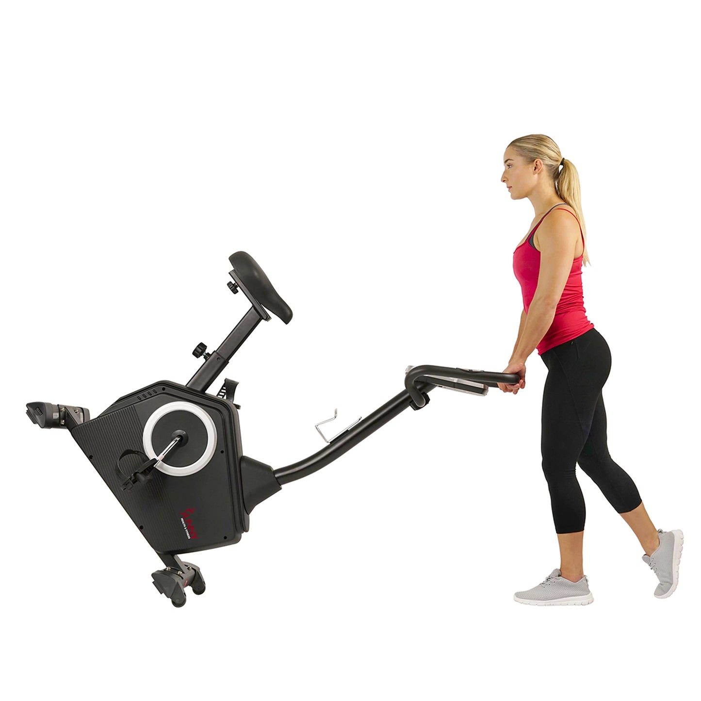 Sunny Health &#038; Fitness Magnetic Upright Exercise Bike w/ LCD, Pulse Monitor, Stationary Cycling and Indoor Home Workouts SF-B2883