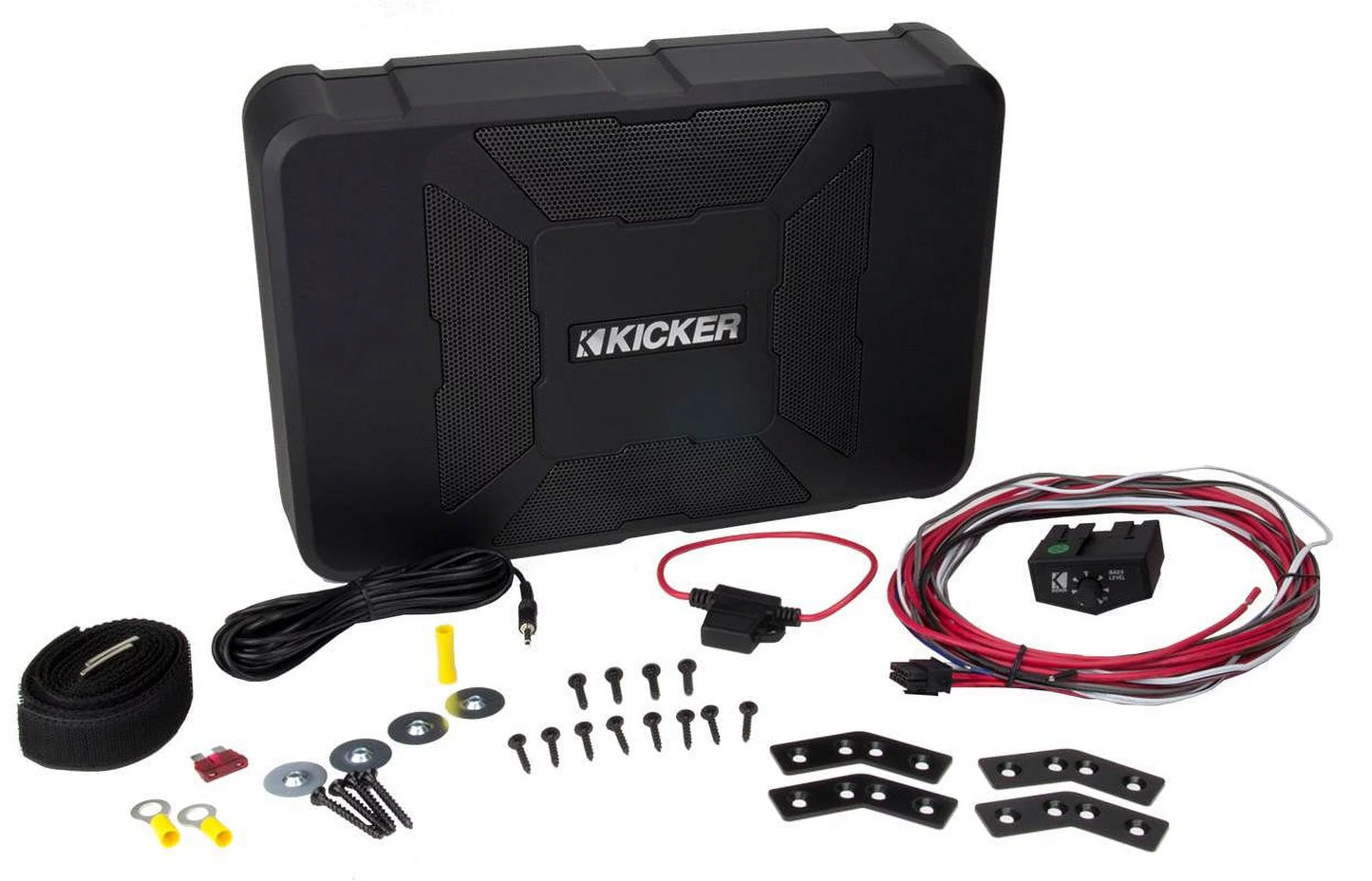 11HS8 KICKER Hideaway HS8 Compact Powered Subwoofer, 8-inch, 150W RMS, Black Chassis