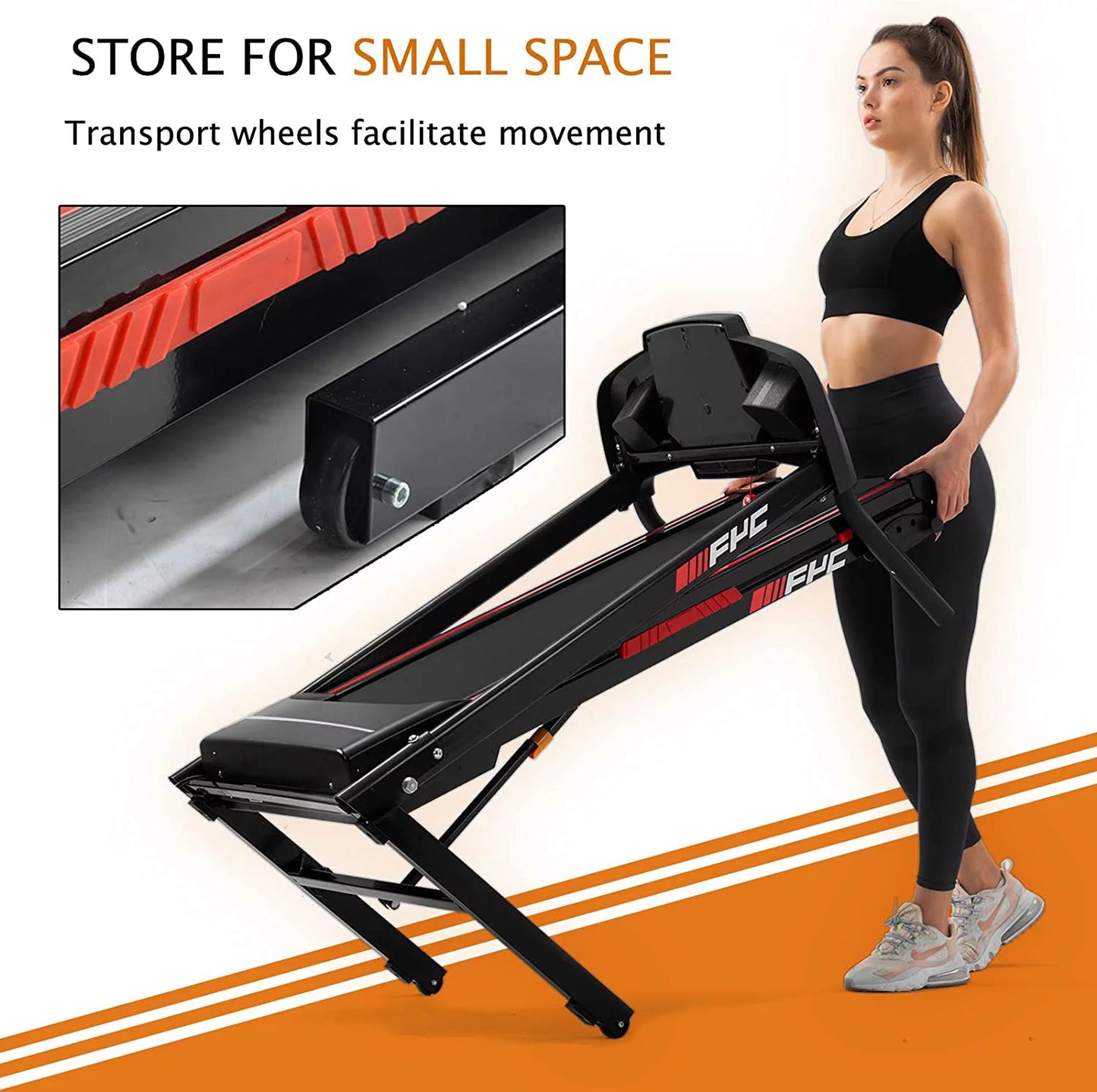 3.5HP 330 LB Weight Capacity with 3-Level Incline Folding Treadmill for Home 16.5&#8243; Running Area 10MPH Speed Running Machine Electric Foldable Treadmill with APP/Bluetooth/Incline