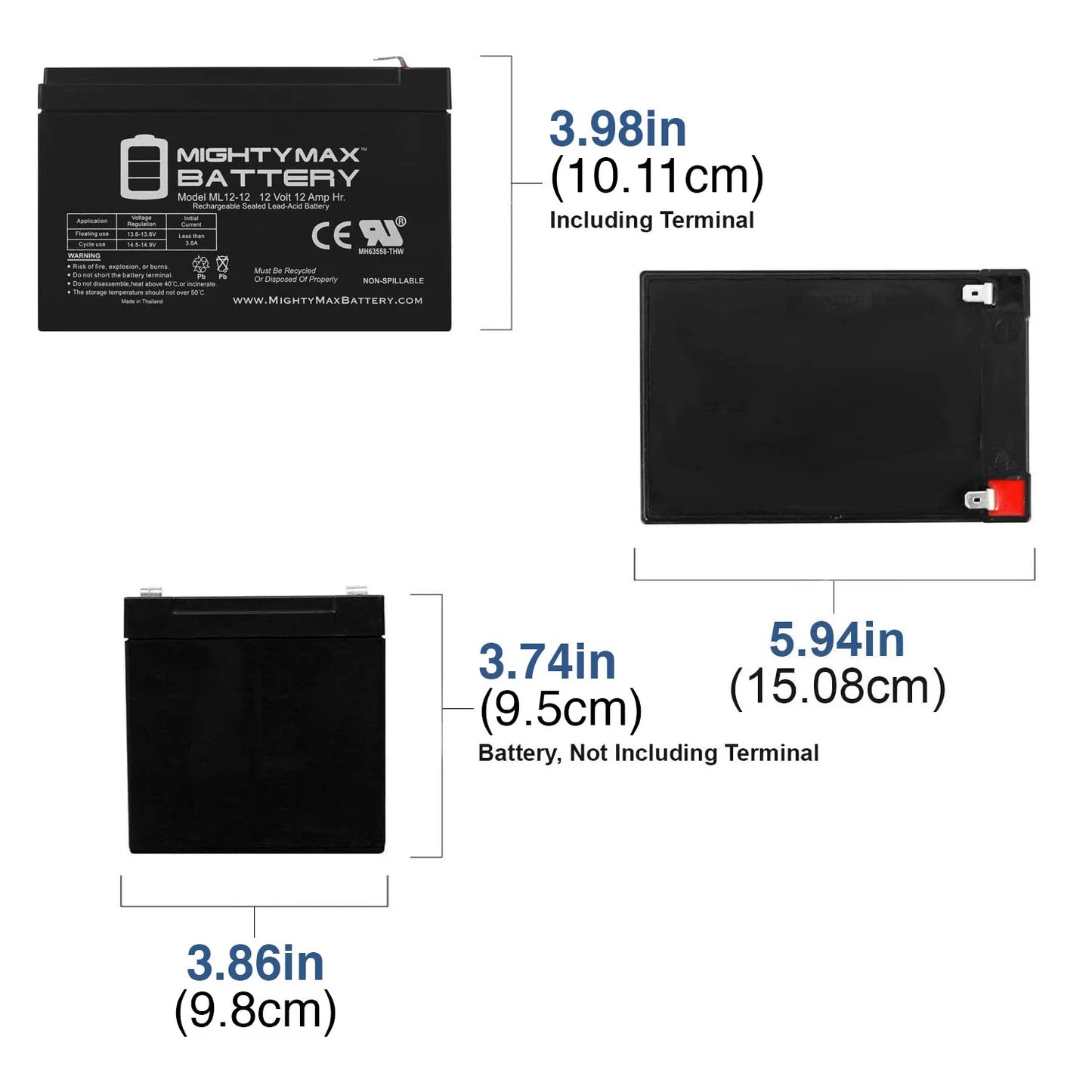 12V 12AH Battery Replacement for Optima Digital 1200 + 12V 1A Charger