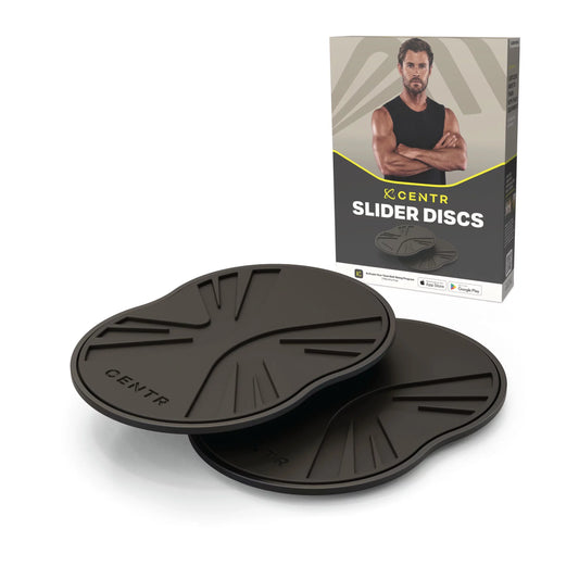 Centr By Chris Hemsworth Slide Discs for At-Home Core Workout, Black, 2-Pack + 3-Month Membership