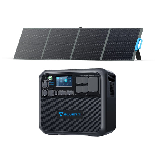 Bluetti Portbale Power Station AC200MAX,With 200W Solar Panel,2048Wh Capacity Solar Generator,2200W AC Output,for Home Backup, RV Camping, Emergency