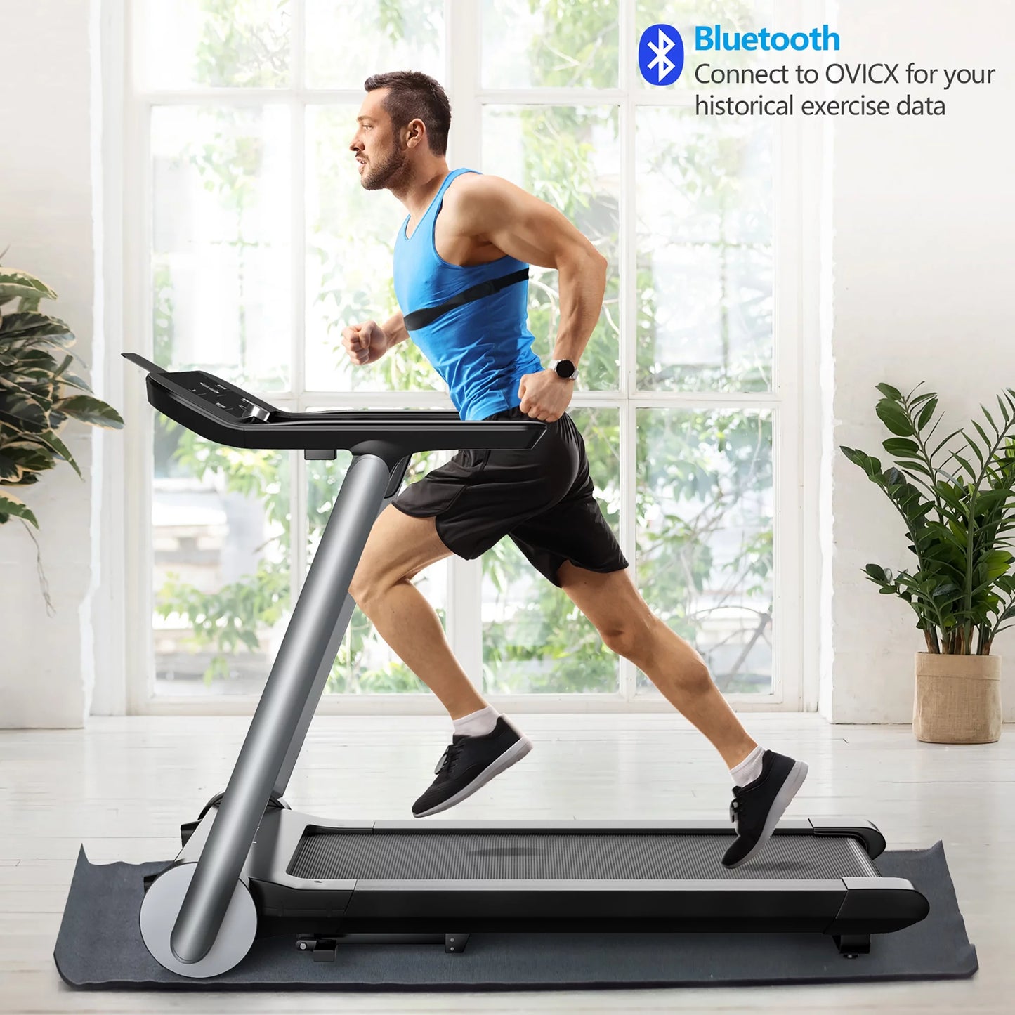 Superfit Folding Electric Treadmill Jogging MachineBluetooth10 Preset Programs