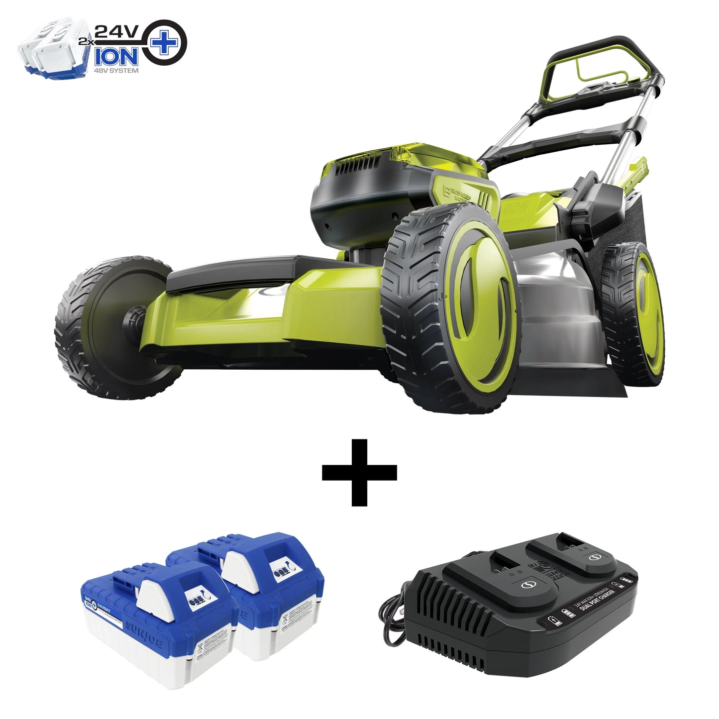 Sun Joe 48V Cordless 20&#8243; Self-Propelled Lawn Mower, 7-Position, 2 x 4.0-Ah Batteries &#038; Charger