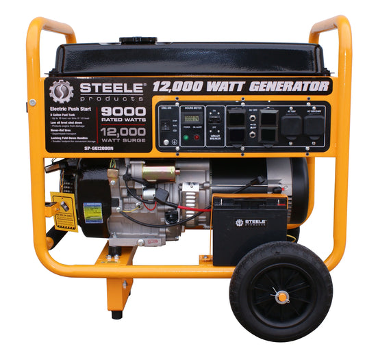 Steele Products 12,000-Watt Gasoline Powered Electric Start Portable Generator EPA Approved