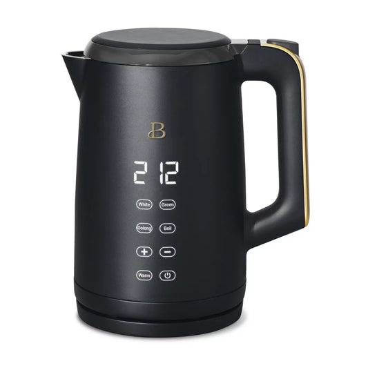 Beautiful 1.7-Liter Electric Kettle 1500 W with One-Touch Activation, Porcini Taupe by Drew Barrymore