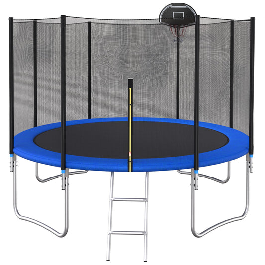 CITYLE Trampoline 12FT Trampoline for Kids and Adults, Outdoor Heavy Duty Trampoline with Enclosure Net, Backyard Trampoline with Basketball Hoop for Kids, ASTM CPC Approved