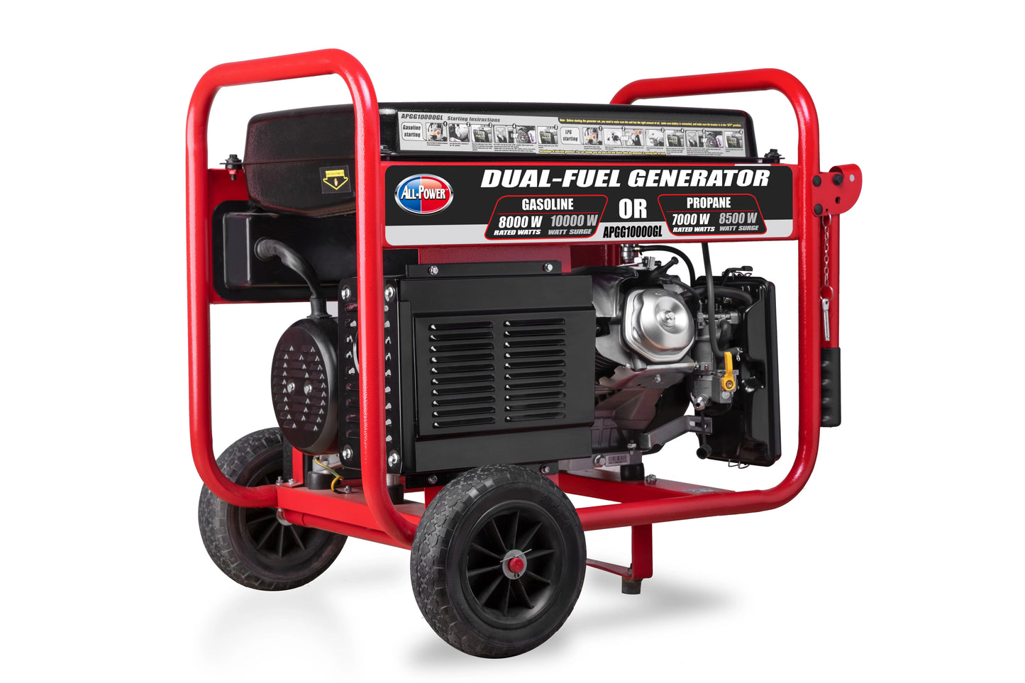 All Power 10000 Watt Dual Fuel Generator APGG10000GL, 10000W Gas/Propane Portable Generator with Electric Start, EPA Certified