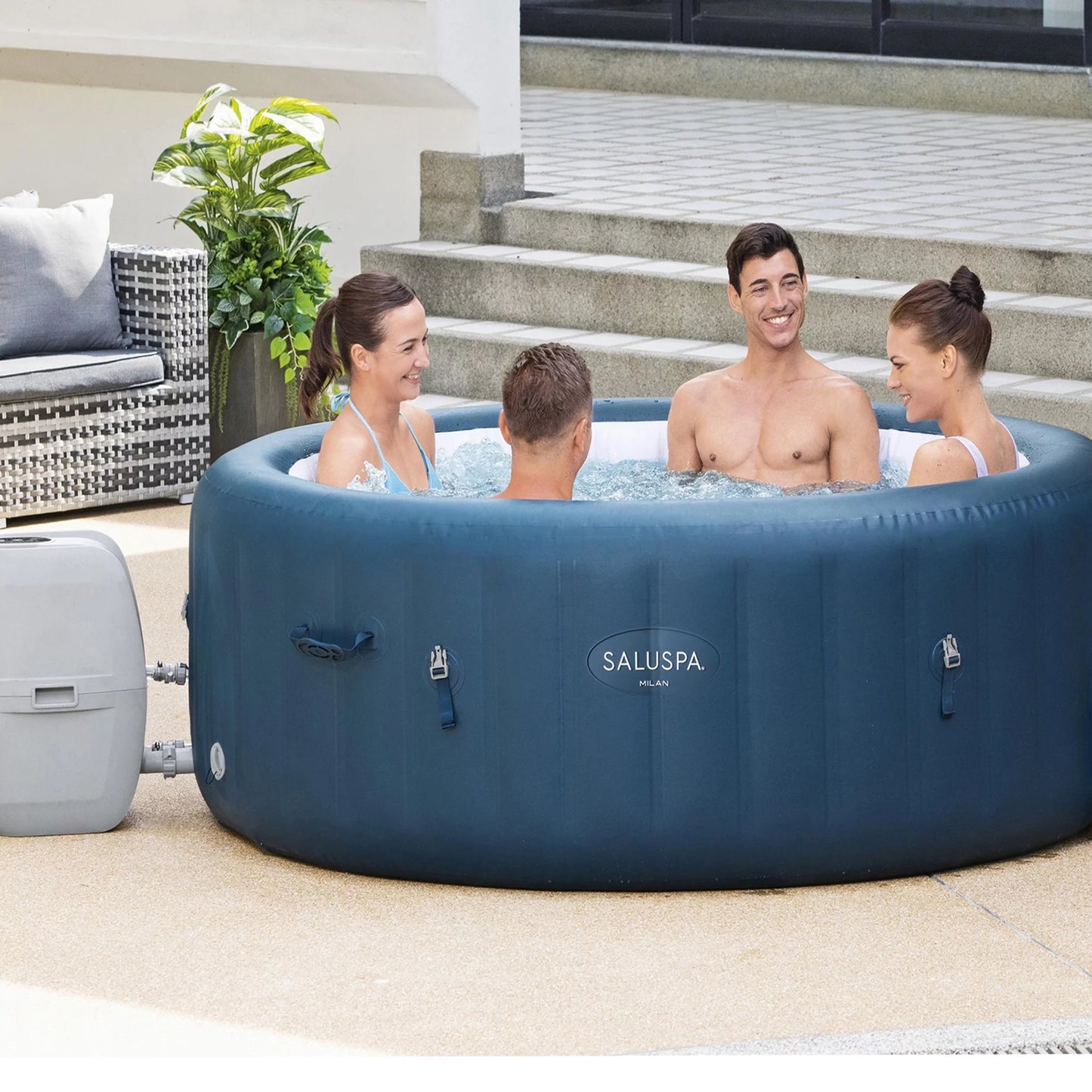 Bestway SaluSpa Honolulu AirJet Inflatable Hot Tub with EnergySense Cover