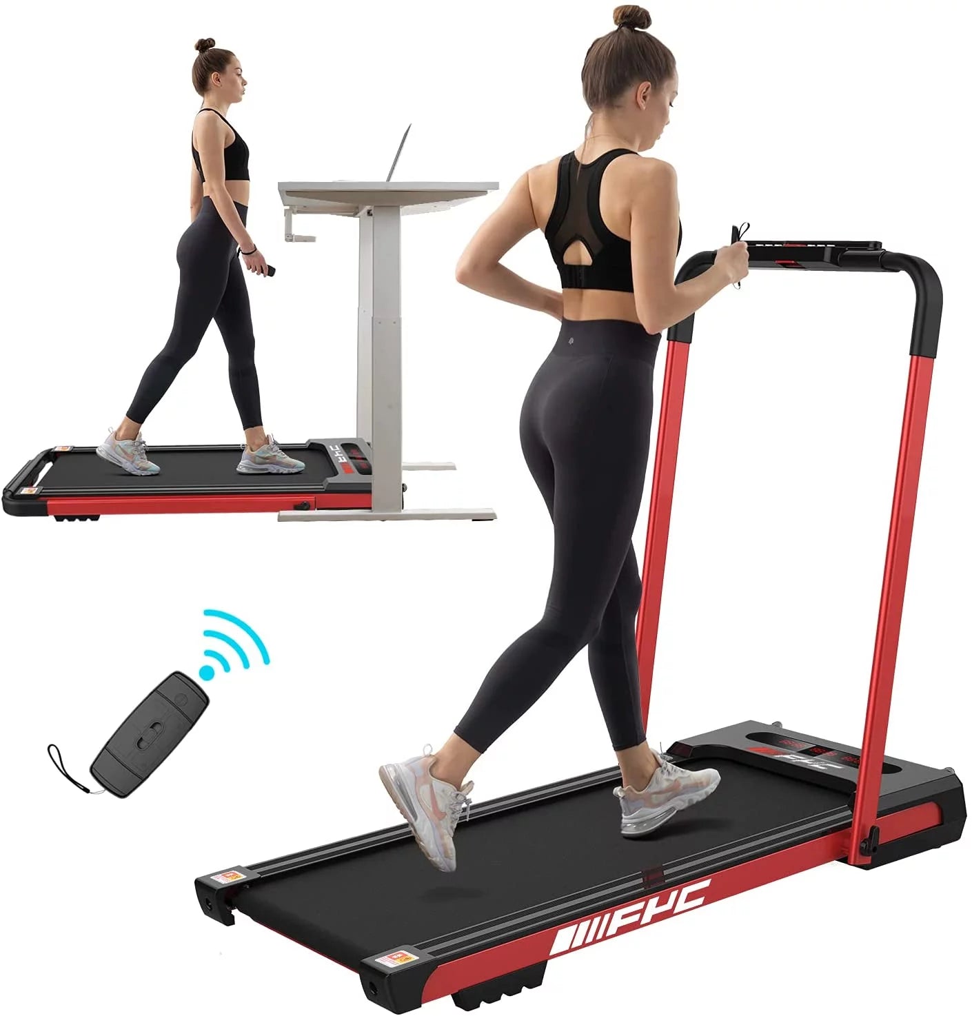 YY 2.5HP 2 in 1 Under Desk Folding Treadmill Installation-Free Foldable Treadmill Electric Running Machine With 12 Preset Programs Remote Control &#038; LED Display for Home,Office Use,Sliver,JK31-8