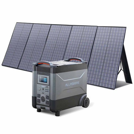 ALLPOWERS R4000 Portable Power Station, 3600Wh LiFePO4 Battery, 3600 Watt, 30A RV Port, Voice Control, with Handle &#038; Wheels, Portable Solar Generator for Outdoor Camping, Home Backup, RV, Power Outage