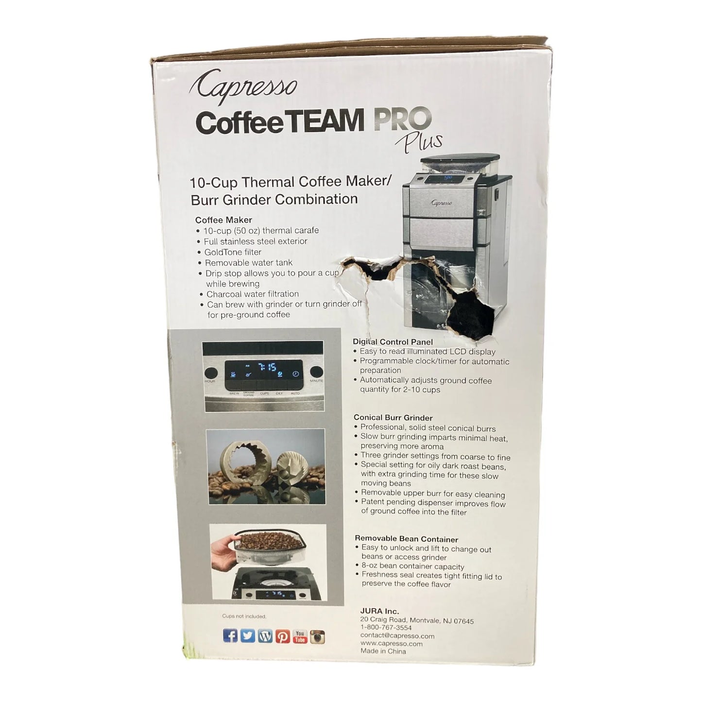 Capresso Silver 10 Cup Drip Coffee Maker with Programmable Timer