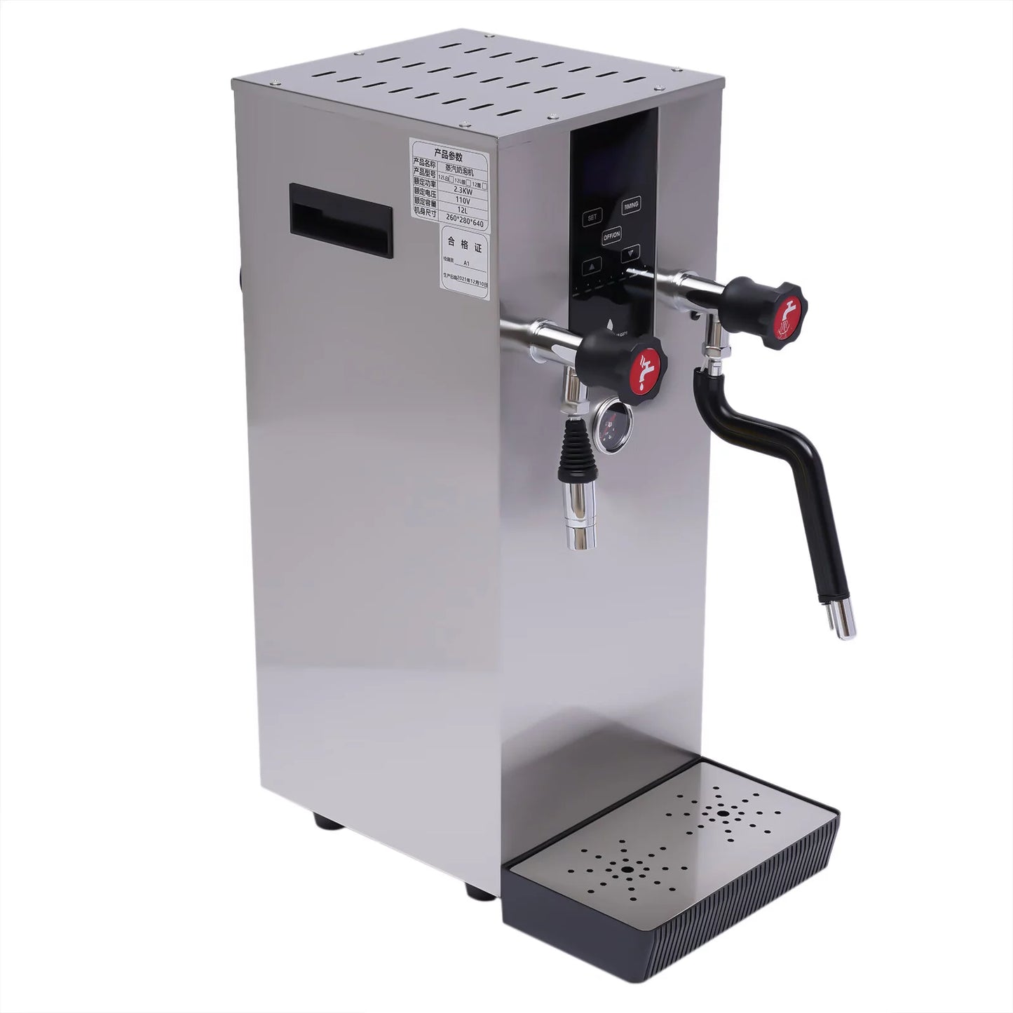 Anqidi 12L 4-in-1 Commercial Steam Water Boiling Machine Cafe Foam Maker Milk Frother Coffee Milk Espresso 2300W 110V