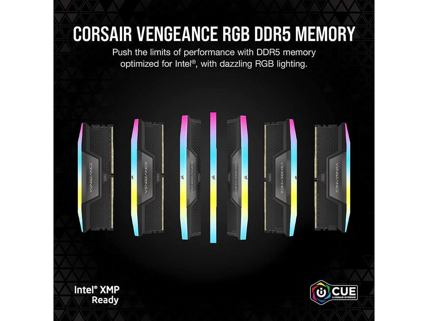 CORSAIR Vengeance RGB 32GB (2 x 16GB) 288-Pin PC RAM DDR5 5200 (PC5 41600) Desktop Memory Model CMH32GX5M2B5200C40