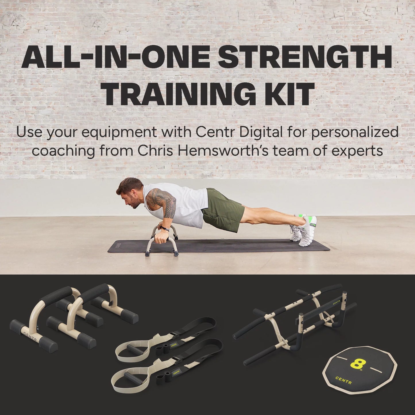 Centr By Chris Hemsworth Strength Training Kit, Home Workout Equipment, 6 Piece Set + 3-Month Membership