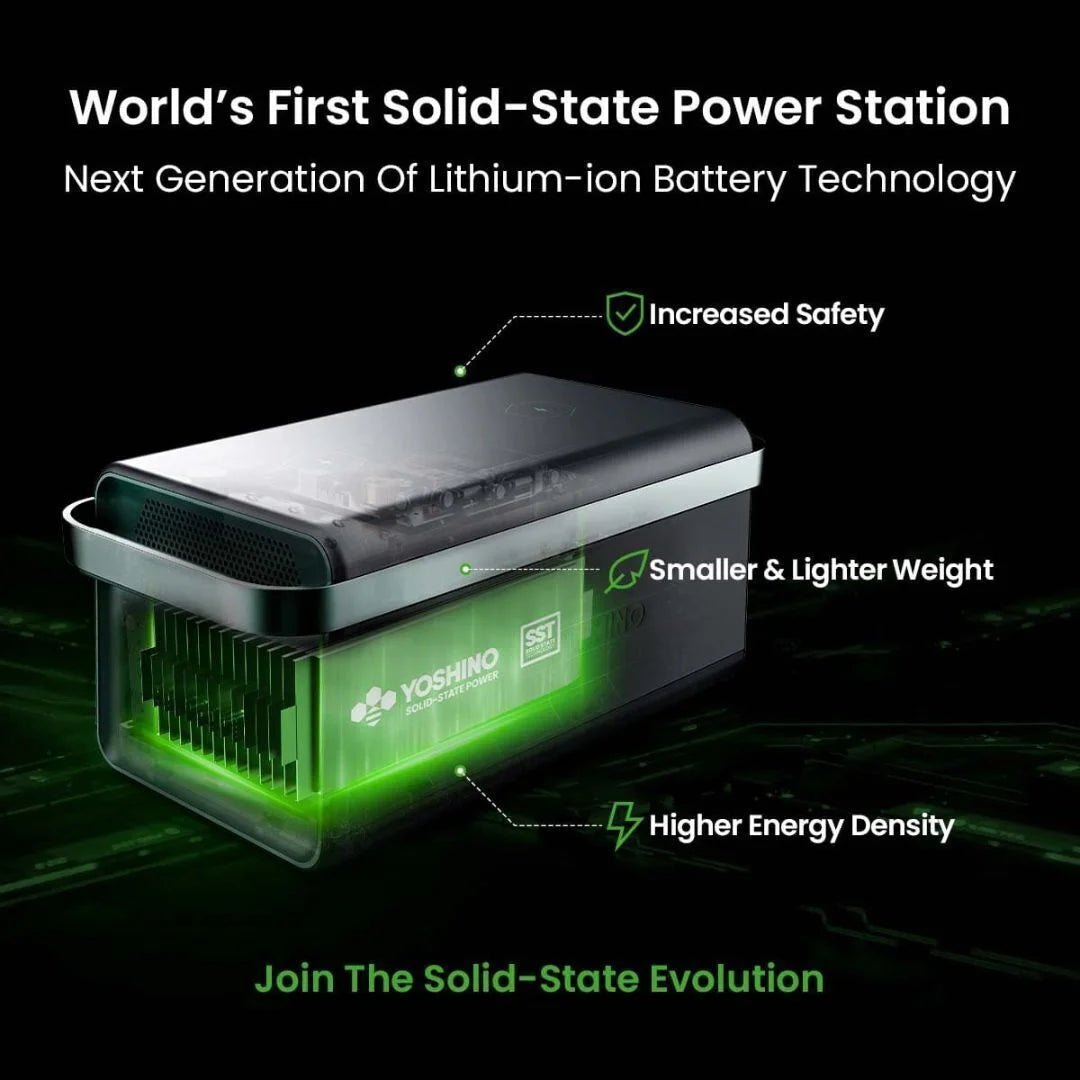 Yoshino Solid-State Portable Solar Generator 330W included with 100W Portable Solar Panel