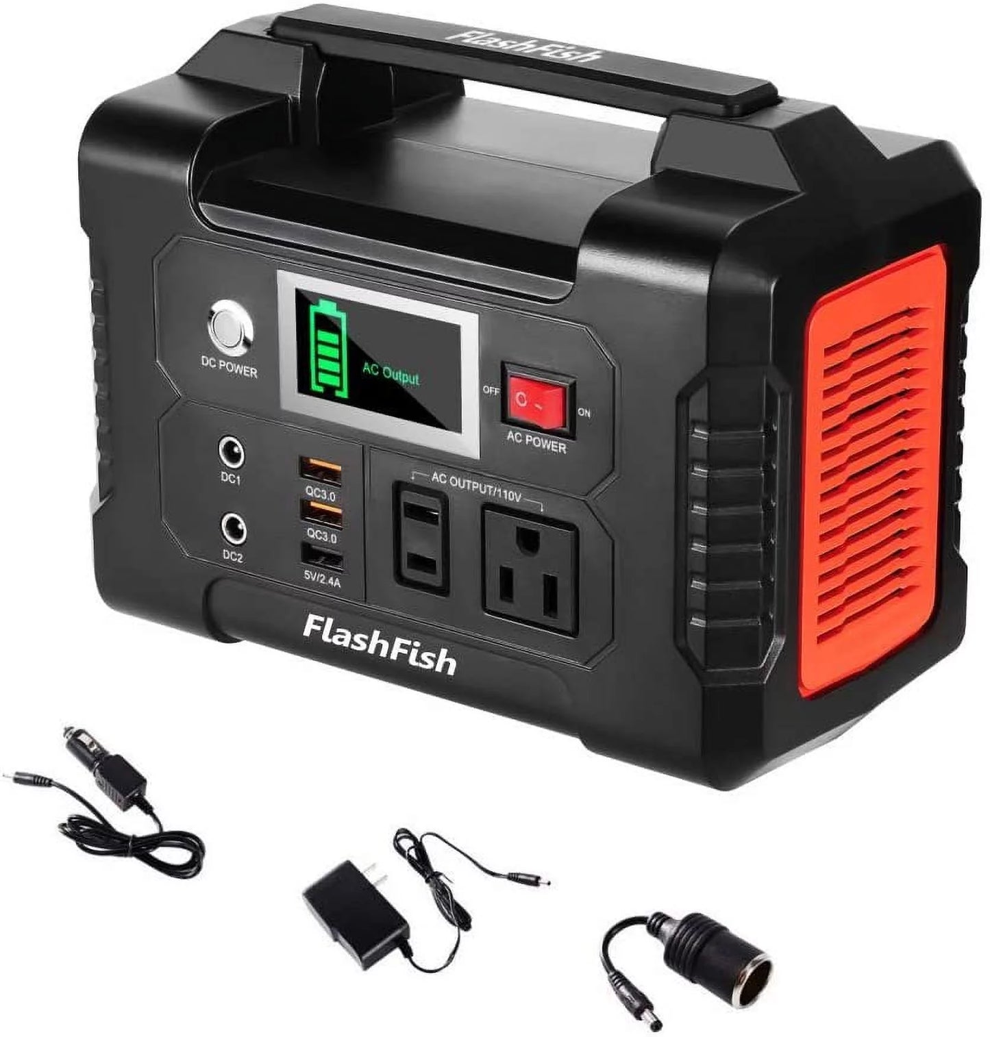 200W Portable Power Station, FlashFish 40800mAh Solar Generator with 110V AC Out