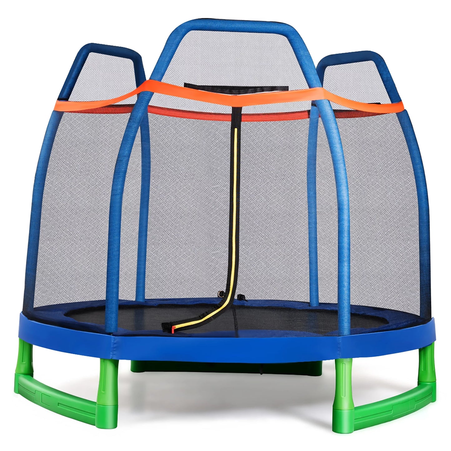 Costway 7FT Kids Trampoline W/ Spring Pad Safety Enclosure Net Indoor Outdoor Heavy Duty