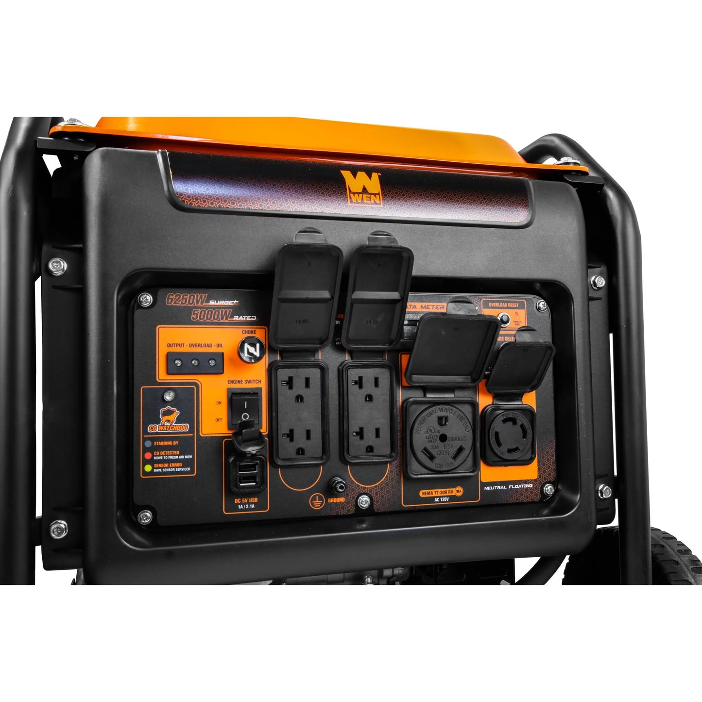 WEN 6250 Watt Gasoline Pull Cord Start Inverter Generator