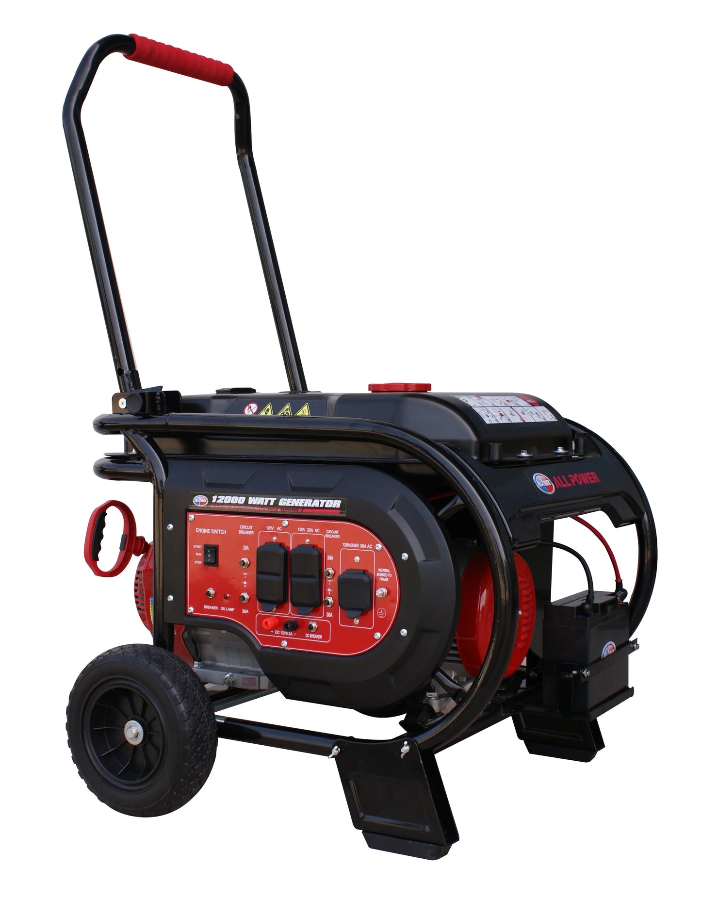 All Power Heavy Duty 12000 Watt Portable Generator with Electric Start, 12000W Gas Powered w/ 120/240V 30A AC, G12000E