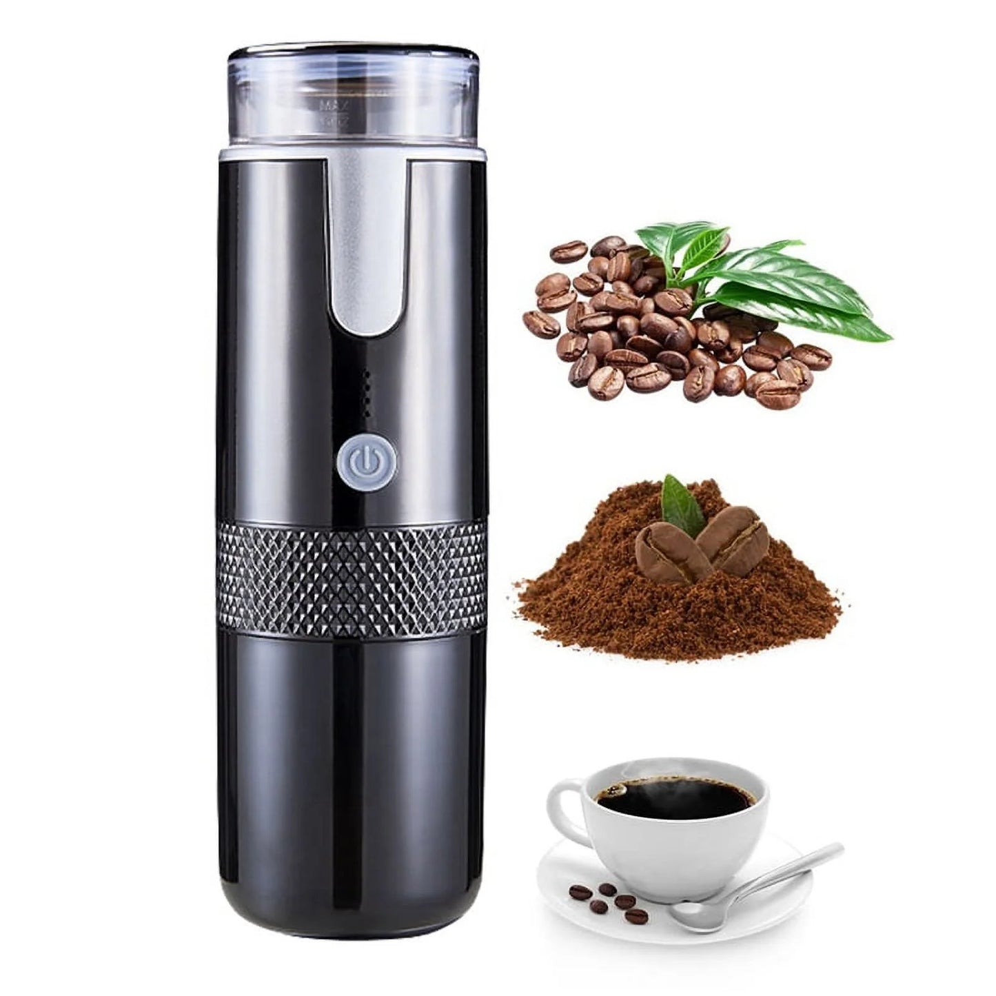 AUQ Electronic Coffee Maker Rechargeable Espresso Machine Portable Car Coffee Make Ground Coffee &#038; Espresso Travel Camping