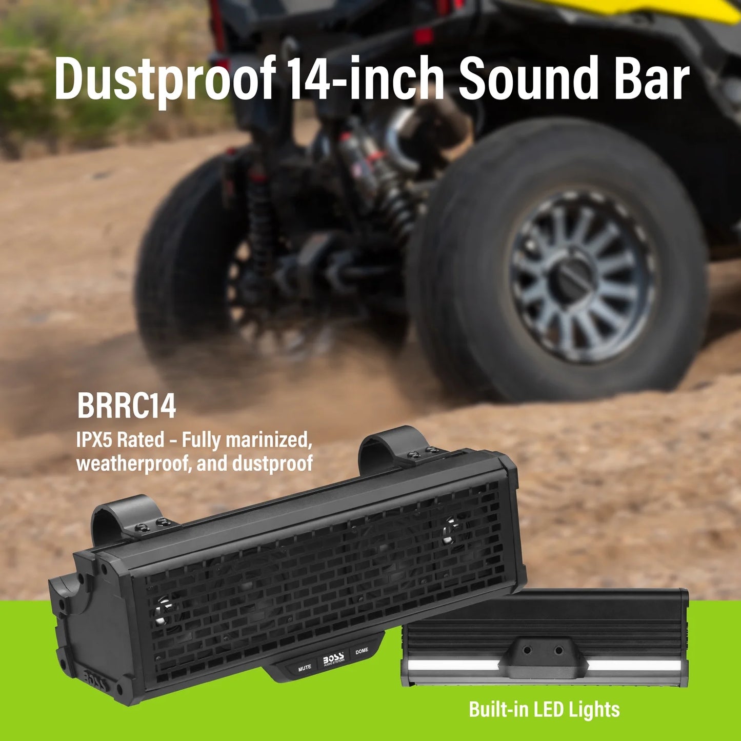 BOSS Audio BRRC14 14&#8243; Weatherproof Bluetooth Audio System with 1 Pair of 3&#8243; Speakers &#038; 300W Built In Amp