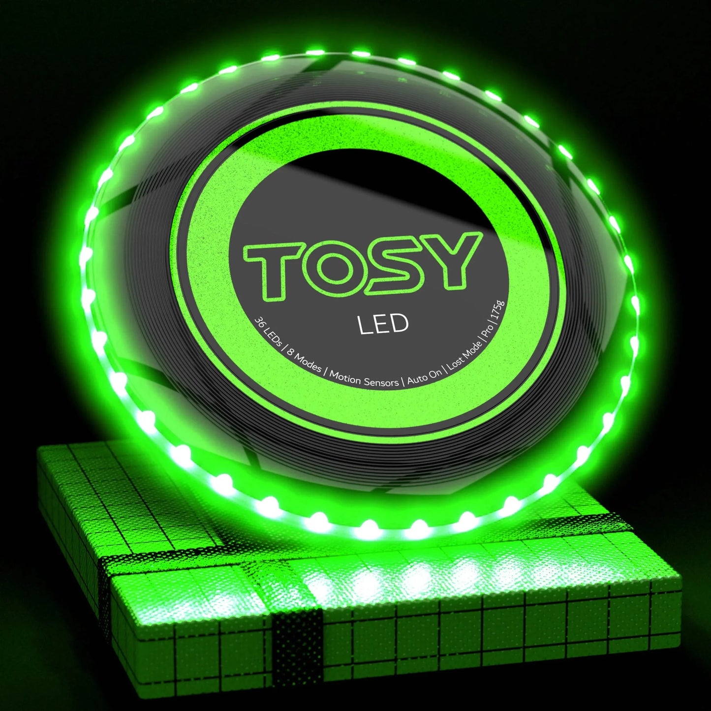 Auto Light Up Flying Disc, 16 Million Color RGB or 36 or 360 LEDs, Rechargeable