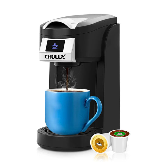 CHULUX Classic Coffee Maker One Cup, Single Serve Travel Pod Coffee Machine for K Cup &#038; Ground Coffee, New