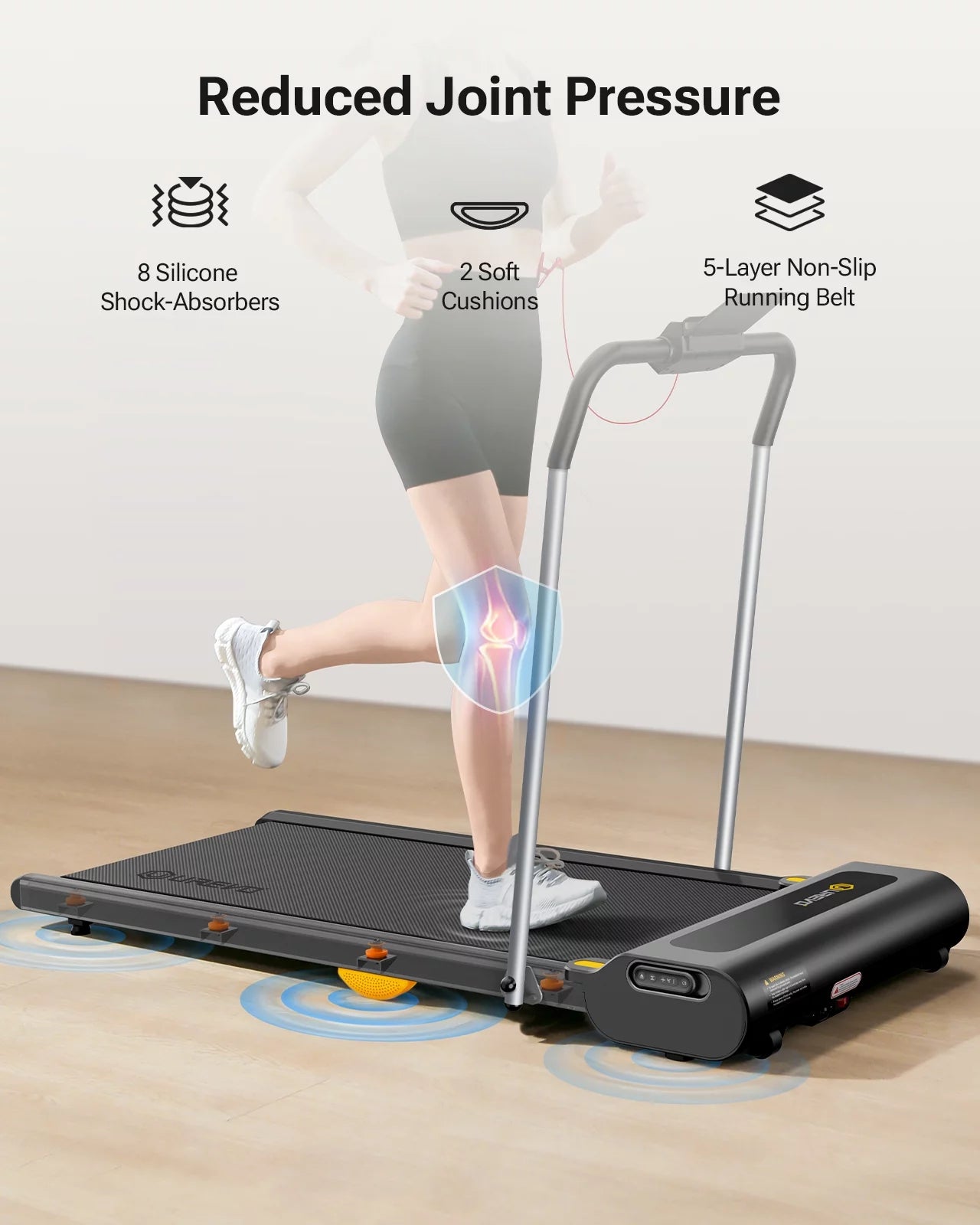 UREVO 2 in 1 Under Desks Treadmill 2.5HP Folding Treadmill for Home Office with Remote Control 265lb