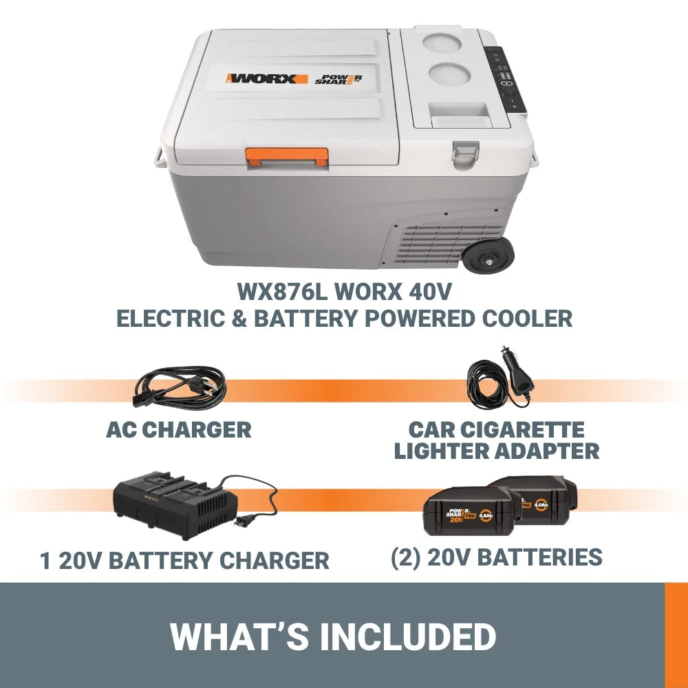 Worx WX876L 20V 5Ah Power Share Electric &#038; Battery Powered Cooler (Battery and Charger Included)