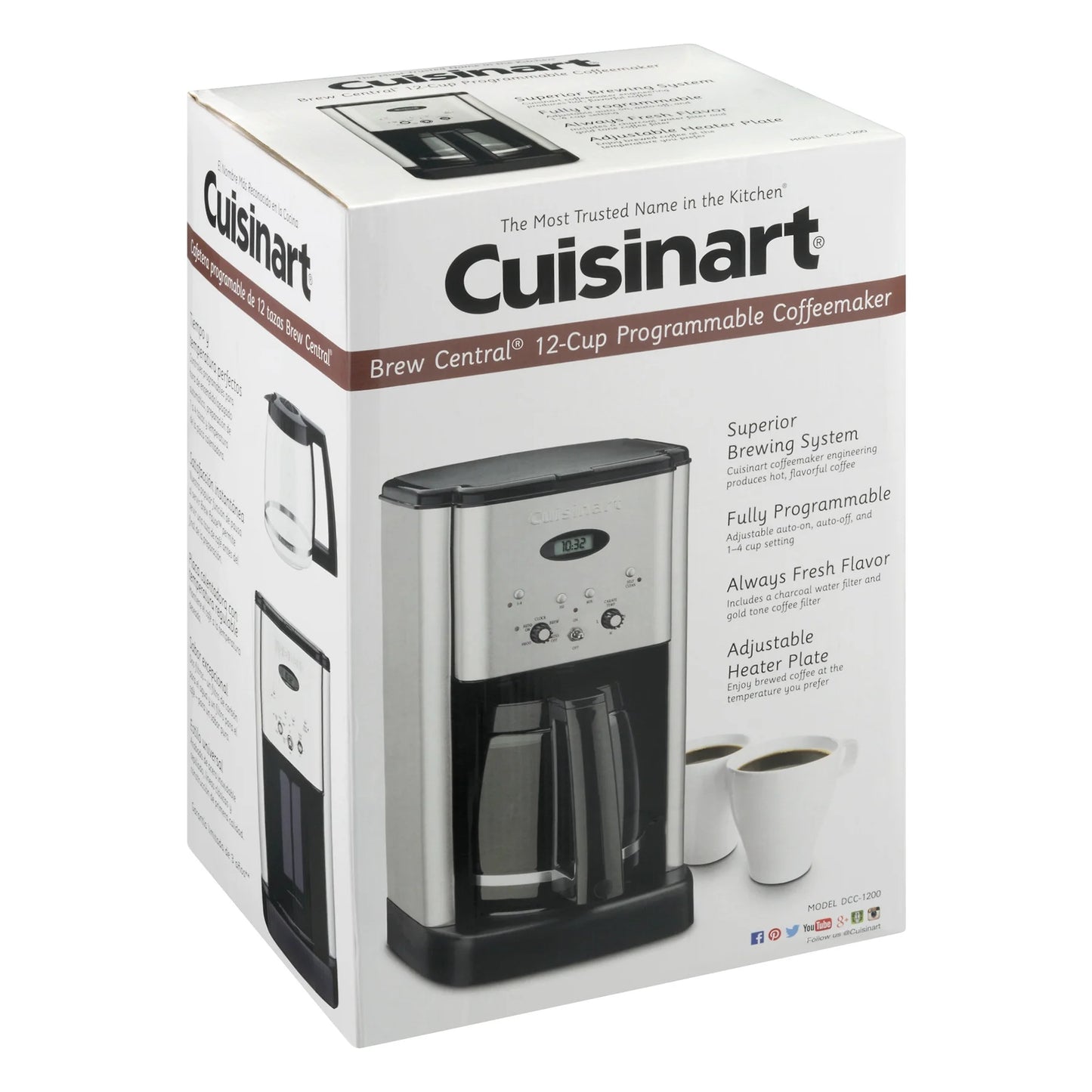 Cuisinart Brew Central 12 Cup Programmable Coffeemaker, DCC-1200WM1