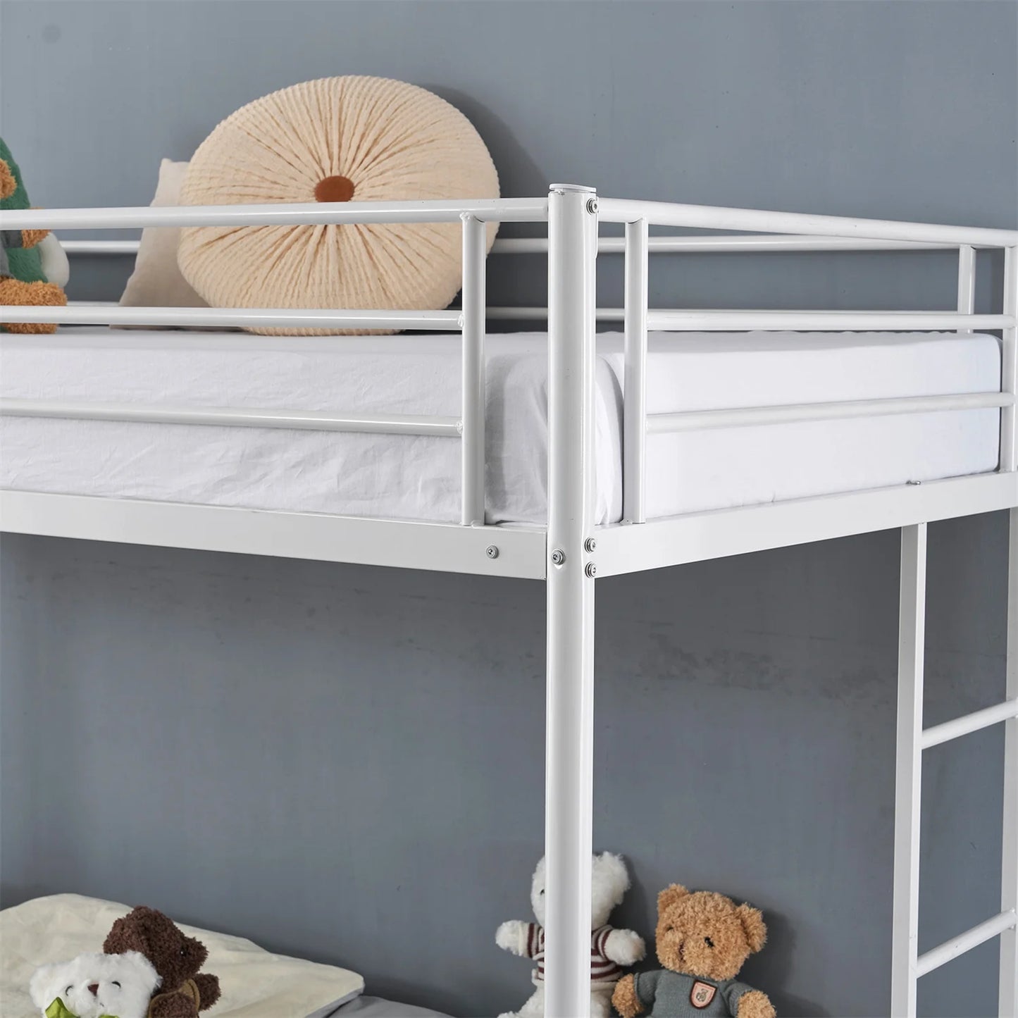 Zimtown Twin over Twin Steel Bunk Beds Frame Ladder Bedroom Dorm Room for Kids Adult Children