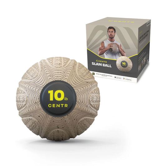 Centr By Chris Hemsworth Slam Ball, Weighted Exercise Ball, 10 lb, Sand Brown + 3-Month Membership