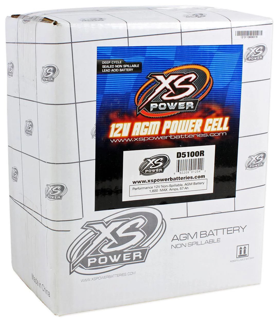 XS Power D5100R 12V Reverse Polarity 3100 Amp Sealed Powercell Car Battery