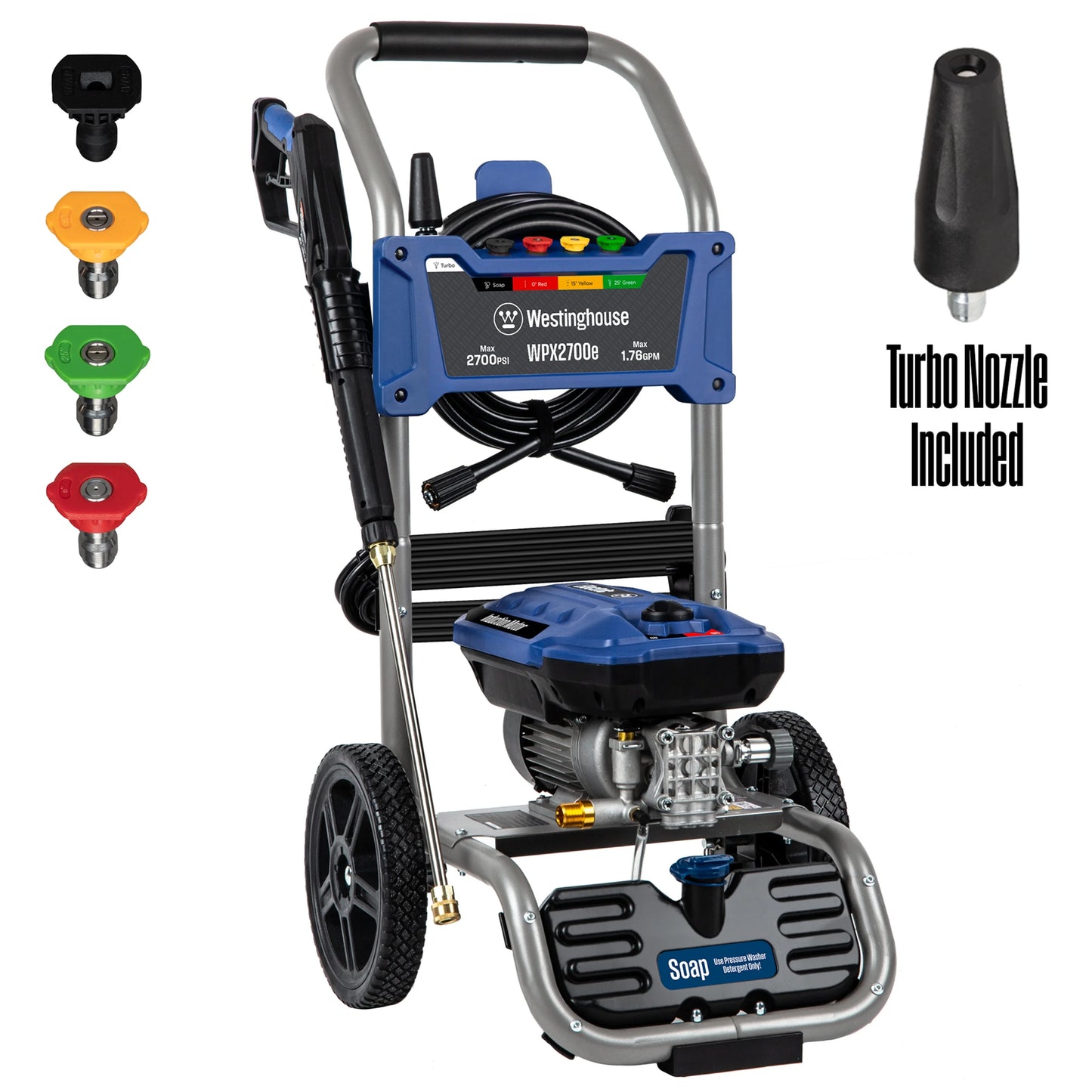 Westinghouse Electric Pressure Washer 2500-PSI, 1.76-GPM, Soap Tank, 5 Nozzles