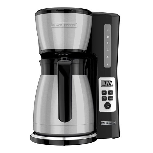 BLACK+DECKER 12-Cup Thermal Programmable Coffeemaker CM2046S, Silver/Black