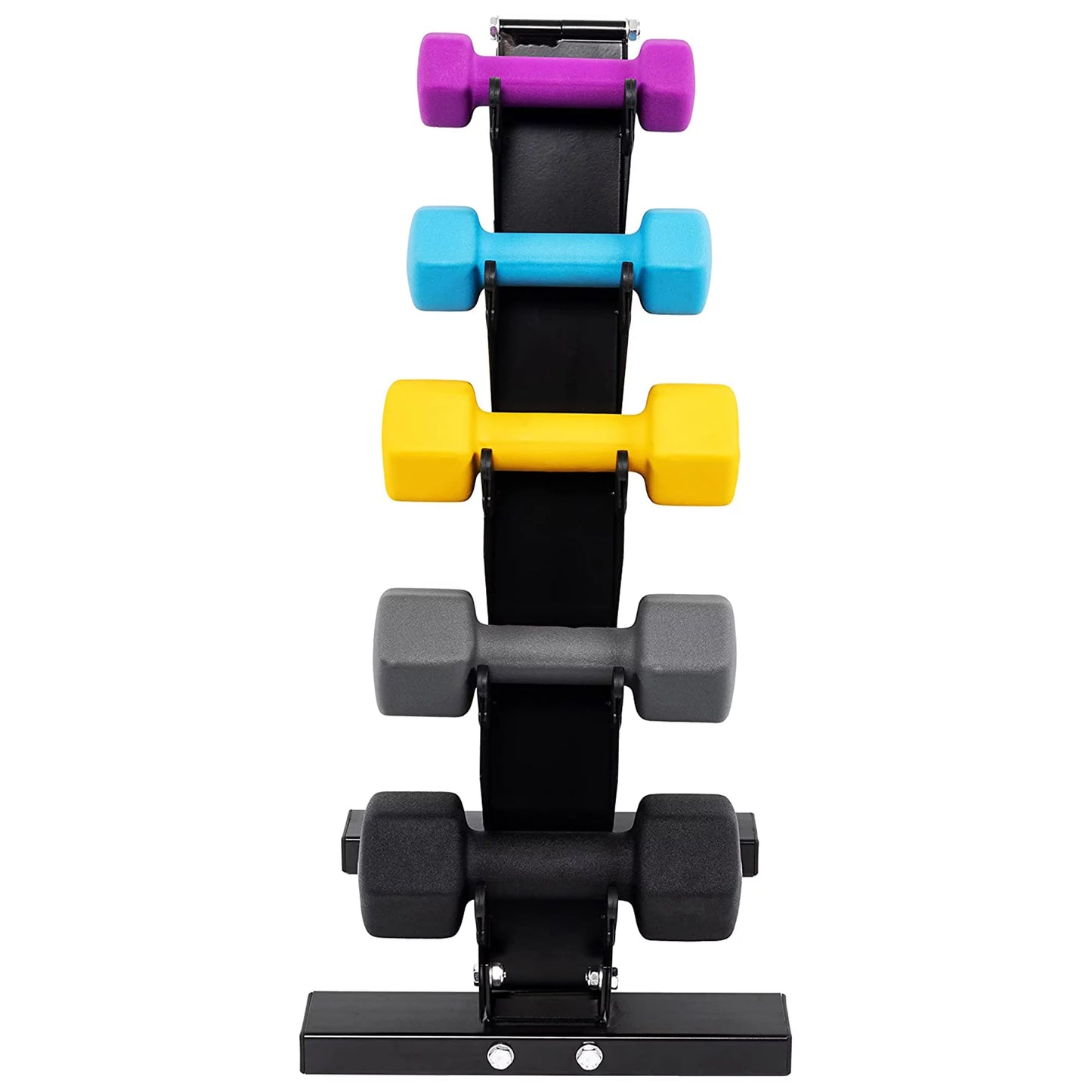 BalanceFrom Fitness 3, 5, 8, 10 &#038; 12 Pound Dumbbell Weight Set with Stand