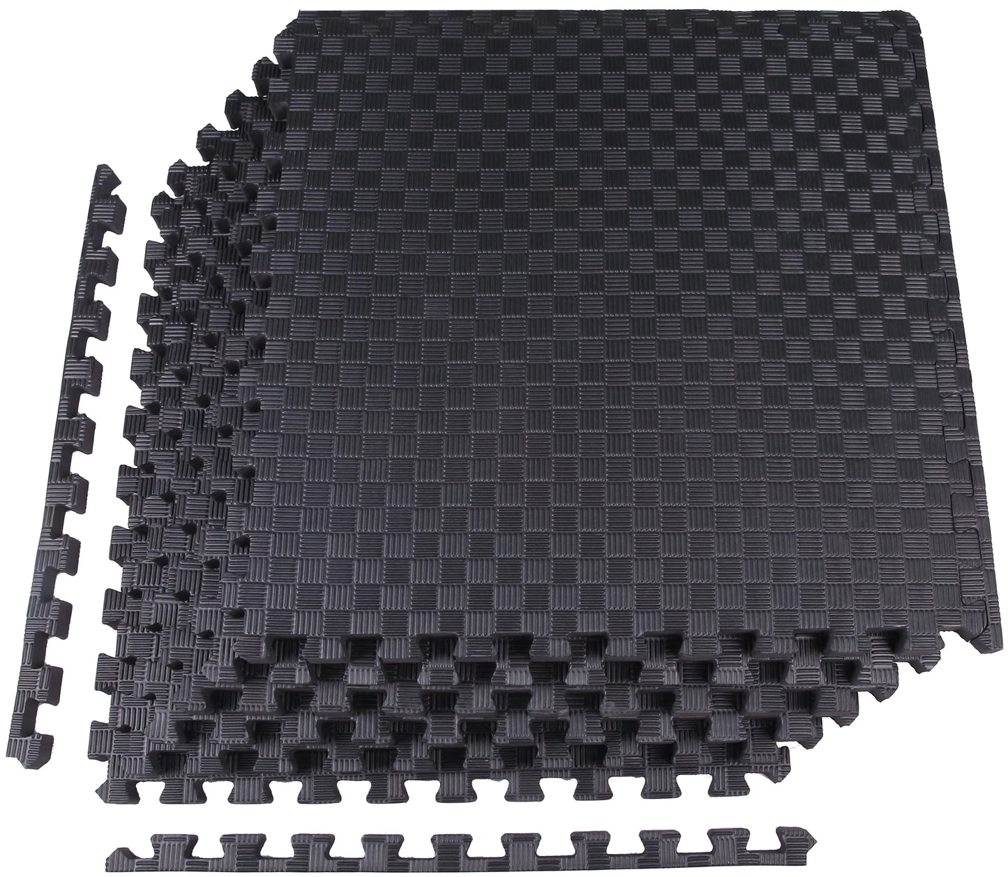 BalanceFrom 1 In. Thick Flooring Puzzle Exercise Mat with High Quality EVA Foam Interlocking Tiles, 18 Piece, 72 Sq Ft. Black