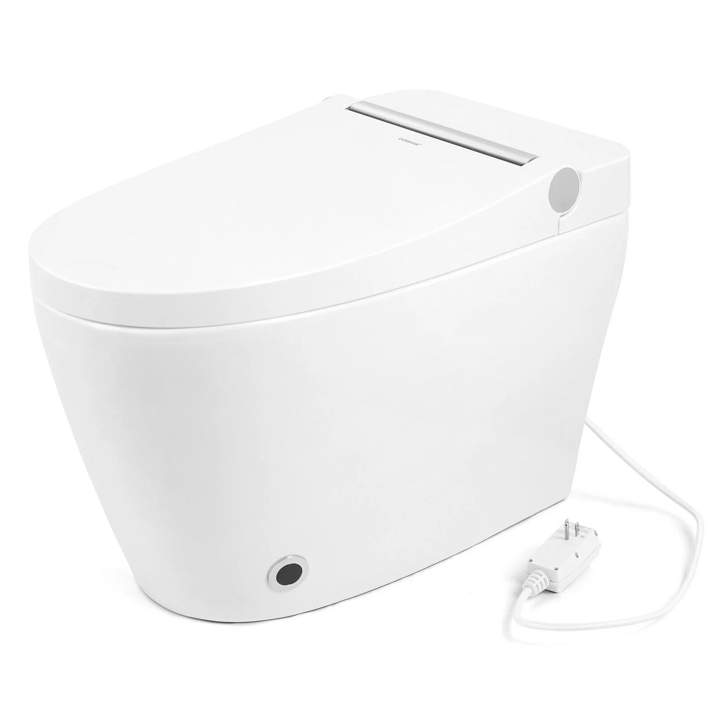 COSVALVE Heated Seat Smart Toilet, One Piece Automatic Flush Tankless Toilet with Foot Sensor Flush, Blue Night Light, Knob Control, Power Outage Flushing